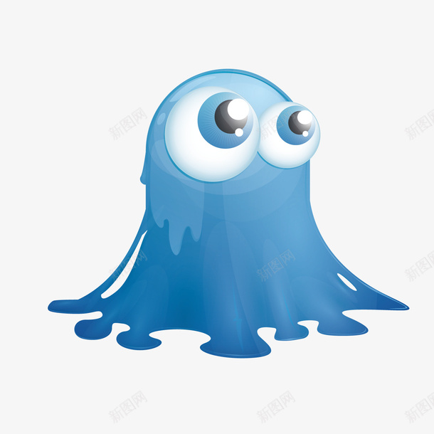 蓝色的小怪物矢量图图标ai_新图网 https://ixintu.com logo logo生成器 卡通手绘 大眼睛 小怪物 海报 矢量ai 蓝色 矢量图