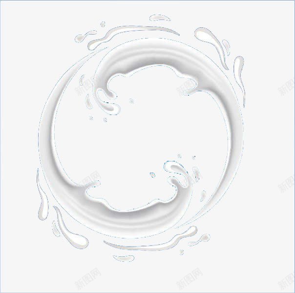 圆环形牛奶png免抠素材_新图网 https://ixintu.com 乳白色液体 动感牛奶 牛奶