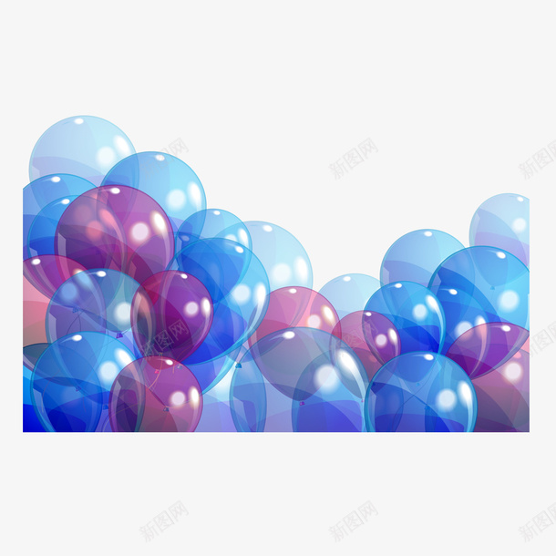 气球矢量图ai免抠素材_新图网 https://ixintu.com 婚礼 气球 生日 结婚 蓝紫色气球 矢量图