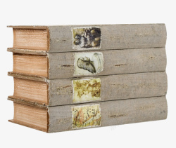 木质的小清新书本装饰素材