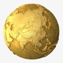 世界地形青铜球体高清图片