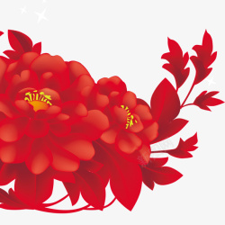 红色喜庆国庆节天安门红色花朵元素高清图片