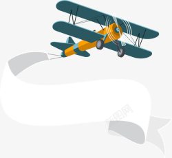 飘旗素材双翼飞机标题装饰高清图片