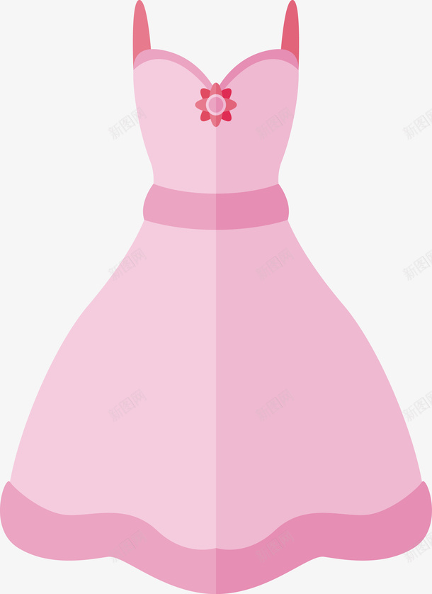 粉色连衣裙png免抠素材_新图网 https://ixintu.com 女士 粉色 裙子 连衣裙