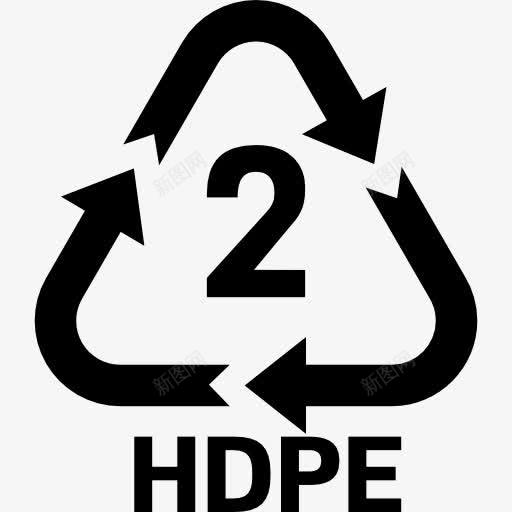 HDPE2图标png_新图网 https://ixintu.com 回收 塑料回收 曲线箭头 箭 聚苯乙烯