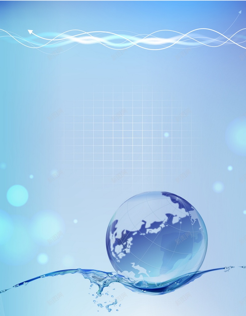 蓝色地球矢量图ai设计背景_新图网 https://ixintu.com 商务 地球 方格 水花 科幻 科技 蓝色 矢量图