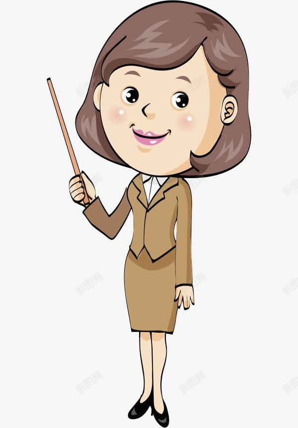 讲课的老师png免抠素材_新图网 https://ixintu.com 卡通 可爱的 头像 女人 木棍 漂亮的 老师 讲师