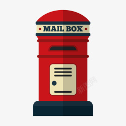 红色的邮筒扁平化红色信箱邮筒高清图片