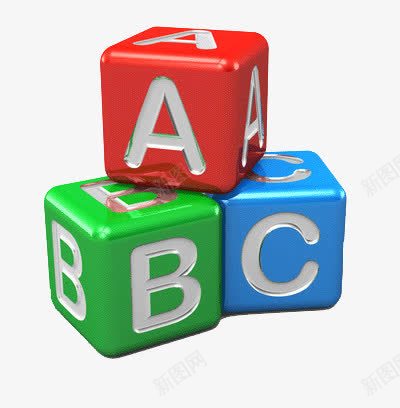 带英文字母的三色骰子png免抠素材_新图网 https://ixintu.com 基础教育 学习 知识