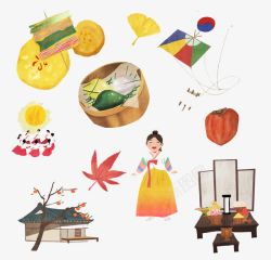 朝鲜族文化朝鲜传统文化插画高清图片