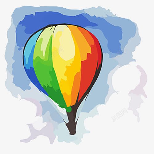 七彩热气球png免抠素材_新图网 https://ixintu.com 七彩热气球 三色简笔画 手绘气球 气球 气球简笔画 红黄绿蓝气球