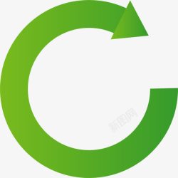 绿色圆形回收箭头素材