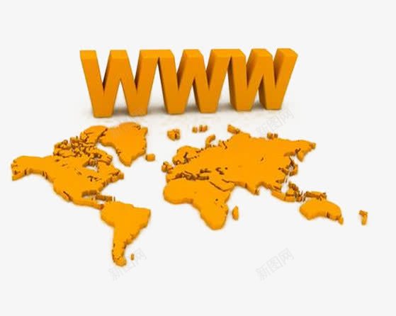 信息时代片png免抠素材_新图网 https://ixintu.com 三个W 创意字母 地图 橘黄色的图片