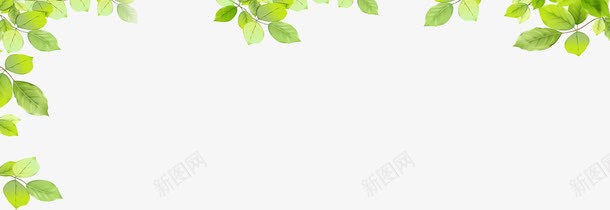 绿色春天手绘树叶边框png免抠素材_新图网 https://ixintu.com 春天 树叶 绿色 边框