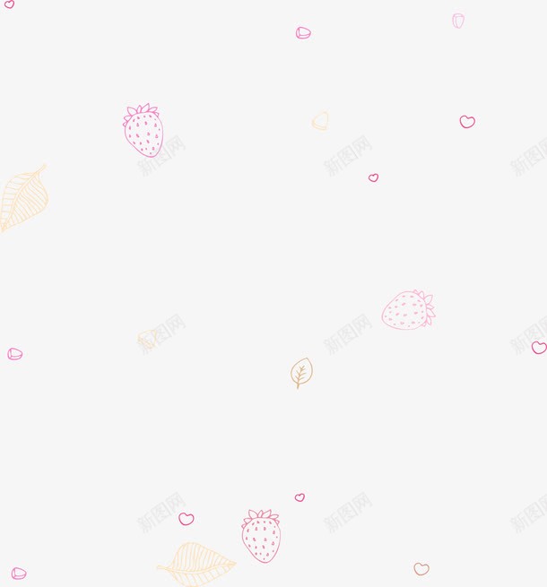 粉色草莓背景png免抠素材_新图网 https://ixintu.com 免抠PNG 树叶 粉色 背景 草莓 边框纹理