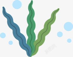 被海葵包围的鱼彩色夏季动植物矢量图高清图片