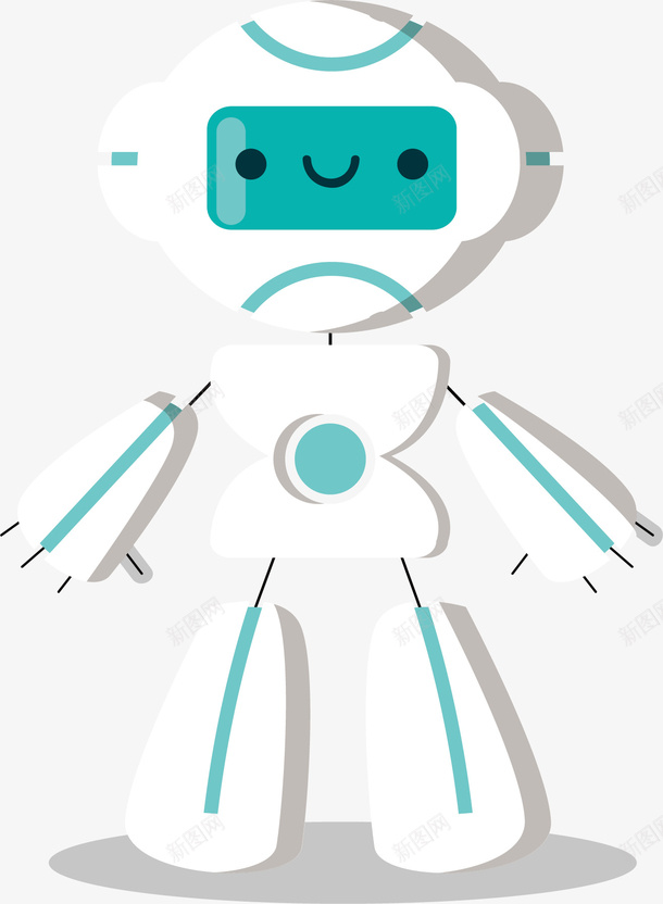 手绘可爱蓝色机器人矢量图ai免抠素材_新图网 https://ixintu.com 创意 彩色图 手绘 手绘图 时尚 机器人 简单 矢量图