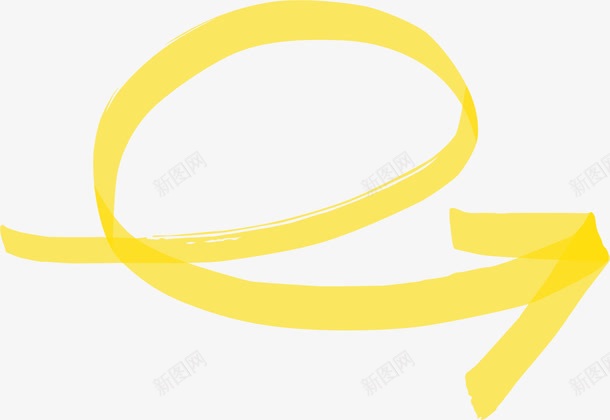 旋转黄色箭头图标png_新图网 https://ixintu.com 交错线条 弯曲箭头 弯曲线条 旋转箭头 黄色箭头 黄色线条