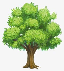 卡通灰色茂密树木一颗大树高清图片