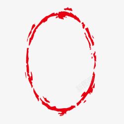 红色椭圆中式边框素材