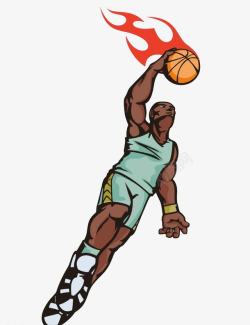 卡通篮球比赛篮球运动员扣篮高清图片