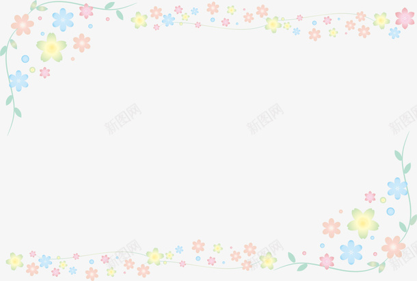 彩色美丽花朵框架png免抠素材_新图网 https://ixintu.com 春天 春季 春日 自然 花朵框架 边框纹理 鲜花