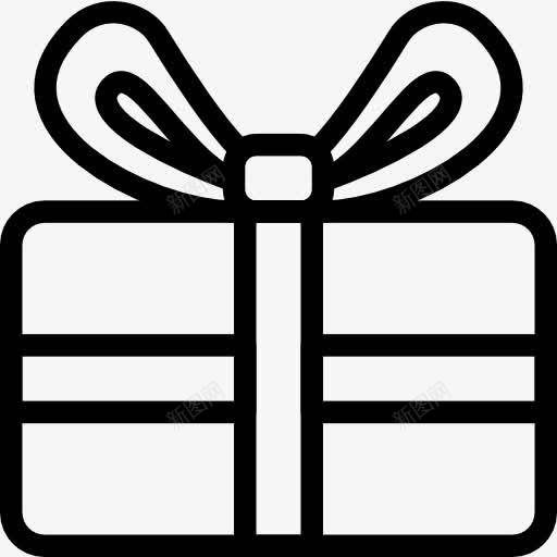 黑色线条礼物礼盒图标png_新图网 https://ixintu.com 礼物 礼盒 线条 黑色
