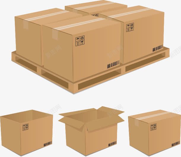 纸箱纸盒png免抠素材_新图网 https://ixintu.com 包装 包装盒模板 物流包装 纸盒 纸箱 纸箱设计