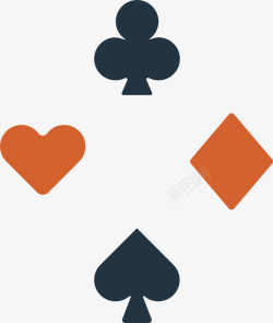 德州扑克筹码卡通扑克花色图标矢量图高清图片