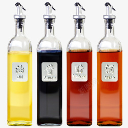 玻璃酱油瓶不同分类调料瓶子高清图片
