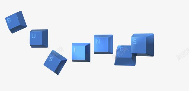 电脑键盘元素png免抠素材_新图网 https://ixintu.com 元素 字母 方块 漂浮 蓝色 键盘