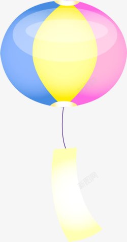 摄影圆形红黄蓝条纹气球素材