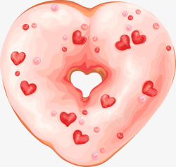 粉色爱心甜甜圈素材