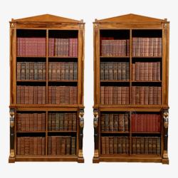 古代书架复古书架摆满书籍高清图片
