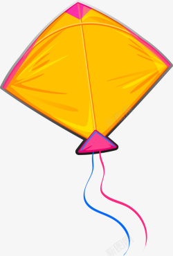 飞舞的风筝黄色卡通飞舞风筝高清图片
