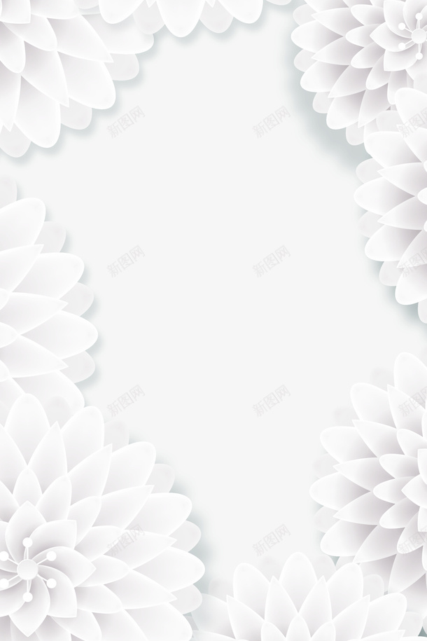 白色美丽花朵框架png免抠素材_新图网 https://ixintu.com 春天 春季 春日 白花 自然 花朵框架 鲜花