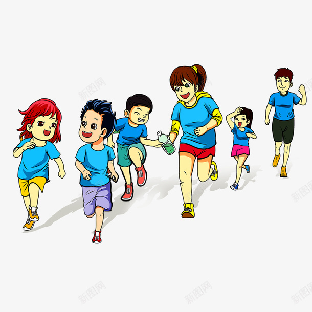 卡通跑步的人物png免抠素材_新图网 https://ixintu.com 人物设计 卡通 手绘 校园运动会 跑步 马拉松
