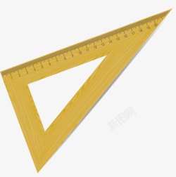 黄色三角板绘画数学几何素材