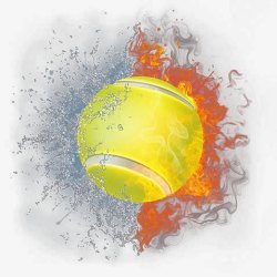 水火元素网球装饰高清图片