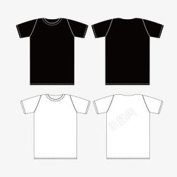 t恤线图黑白T恤正反面模板高清图片