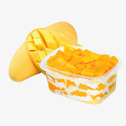 芒果盒子芒果蛋糕元素高清图片