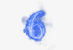 蓝色加绒毛巾创意蓝色火焰数字6高清图片