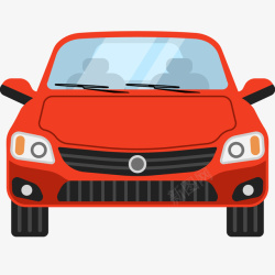 车险红色汽车插画矢量图高清图片