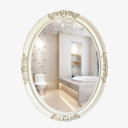 创意镜子白色欧式浴室镜子高清图片