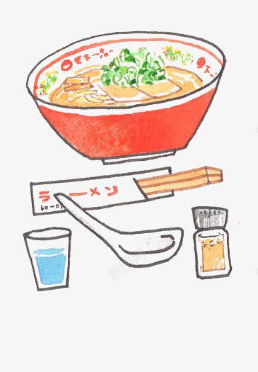 日本拉面png免抠素材_新图网 https://ixintu.com 卡通 手绘 拉面 插画 日本美食 美食