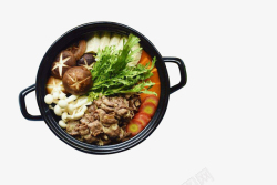 韩式火锅餐寿喜锅日式料理高清图片