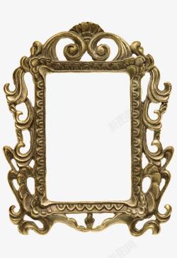 欧式镜框免抠欧式复古华丽花纹镜框相框边框高清图片
