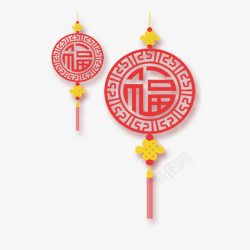 红色圆形中国结素材