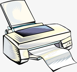 打印机卡通素材卡通打印机用品图矢量图高清图片