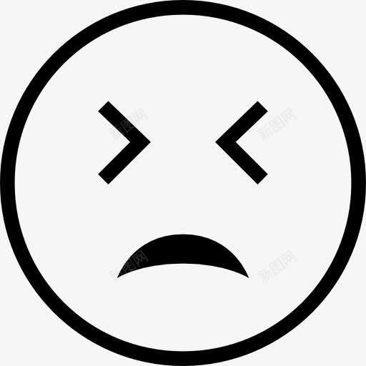不开心的表情的脸轮廓符号图标png_新图网 https://ixintu.com 不 中风 伤心 山楂Emoji中风 情绪 接口 脸 表情